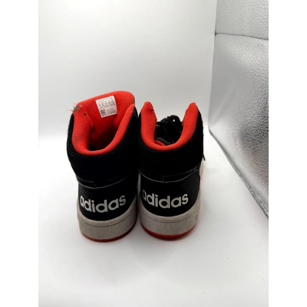 Adidas Hoops 2.0 Mid B75743 Kids 5 Sneakers Black Hi-Res Red‎ Basketball Shoes